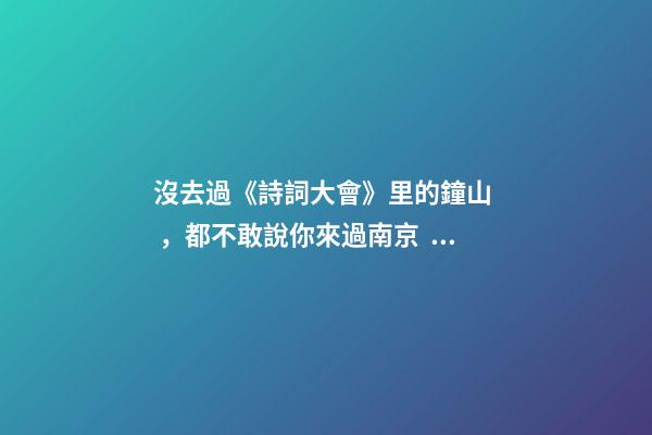 沒去過《詩詞大會》里的鐘山，都不敢說你來過南京！